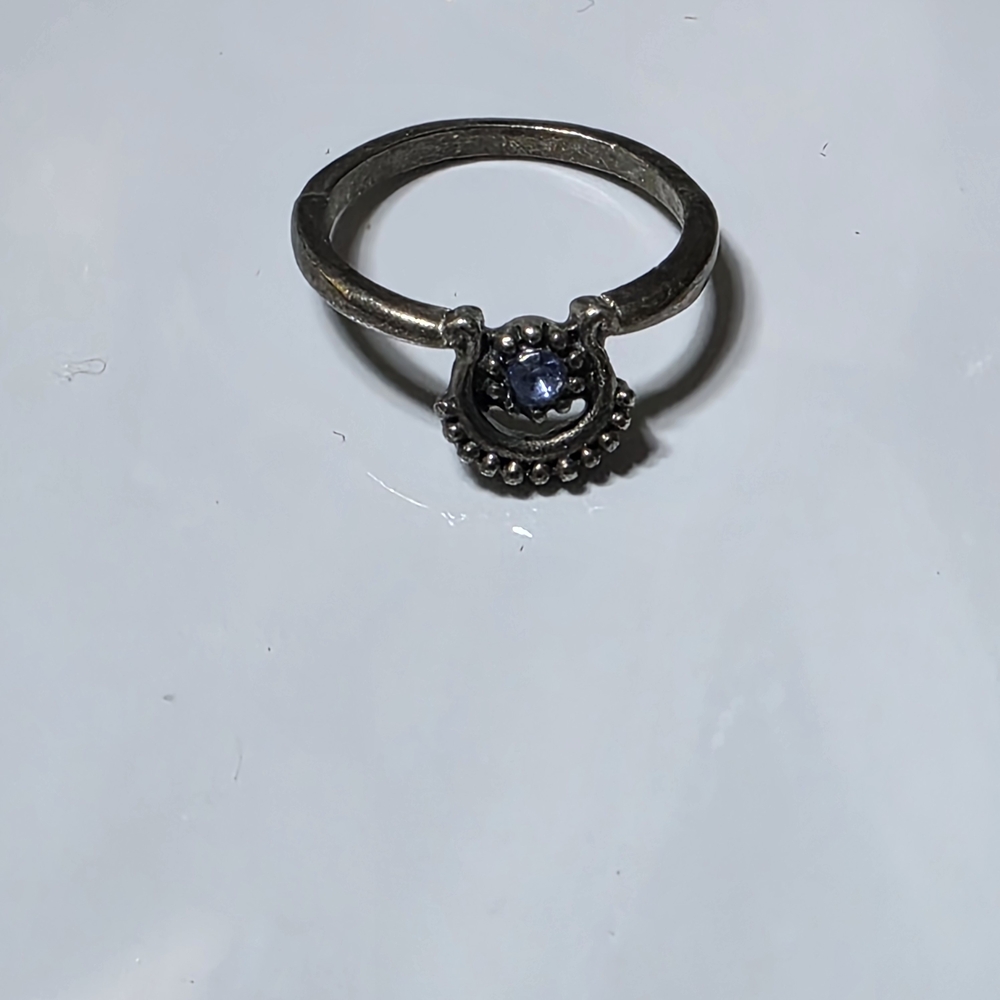 Silver Ring with Blue Gemstone